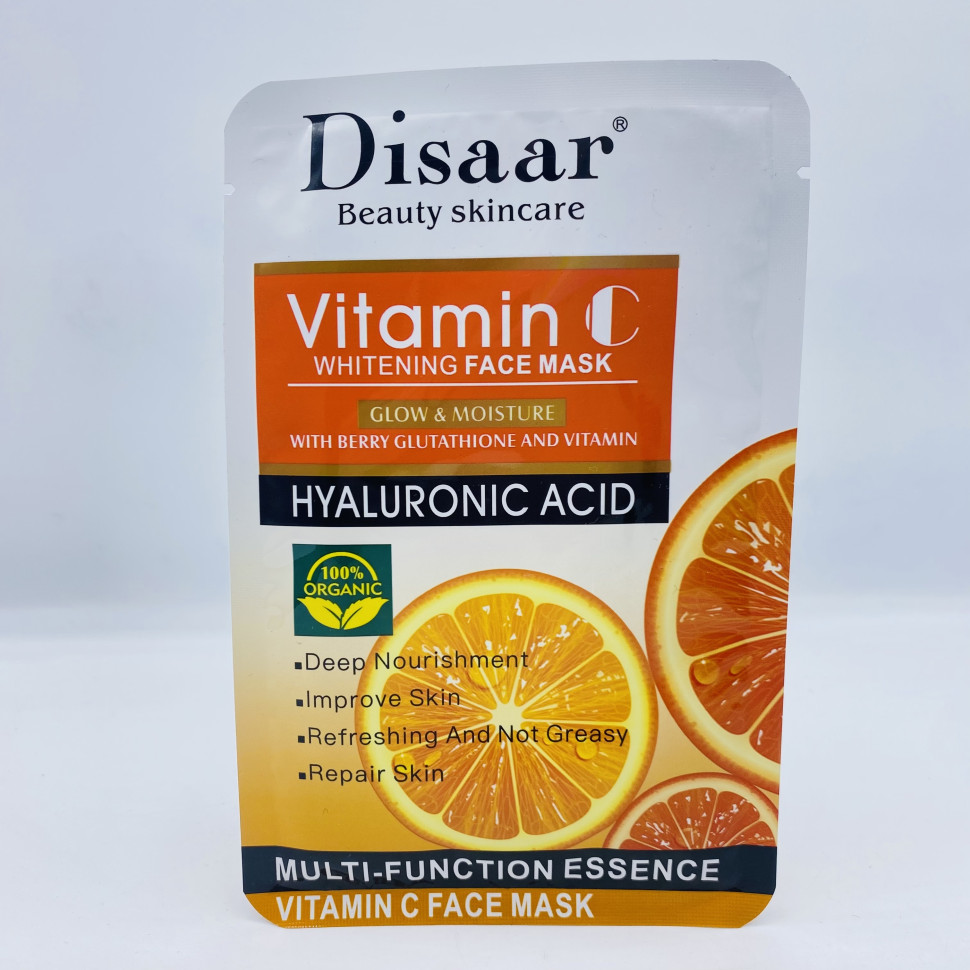 Тканевая маска Disaar Vitamin C Hyaluronic Acid Whitening Face Mask
