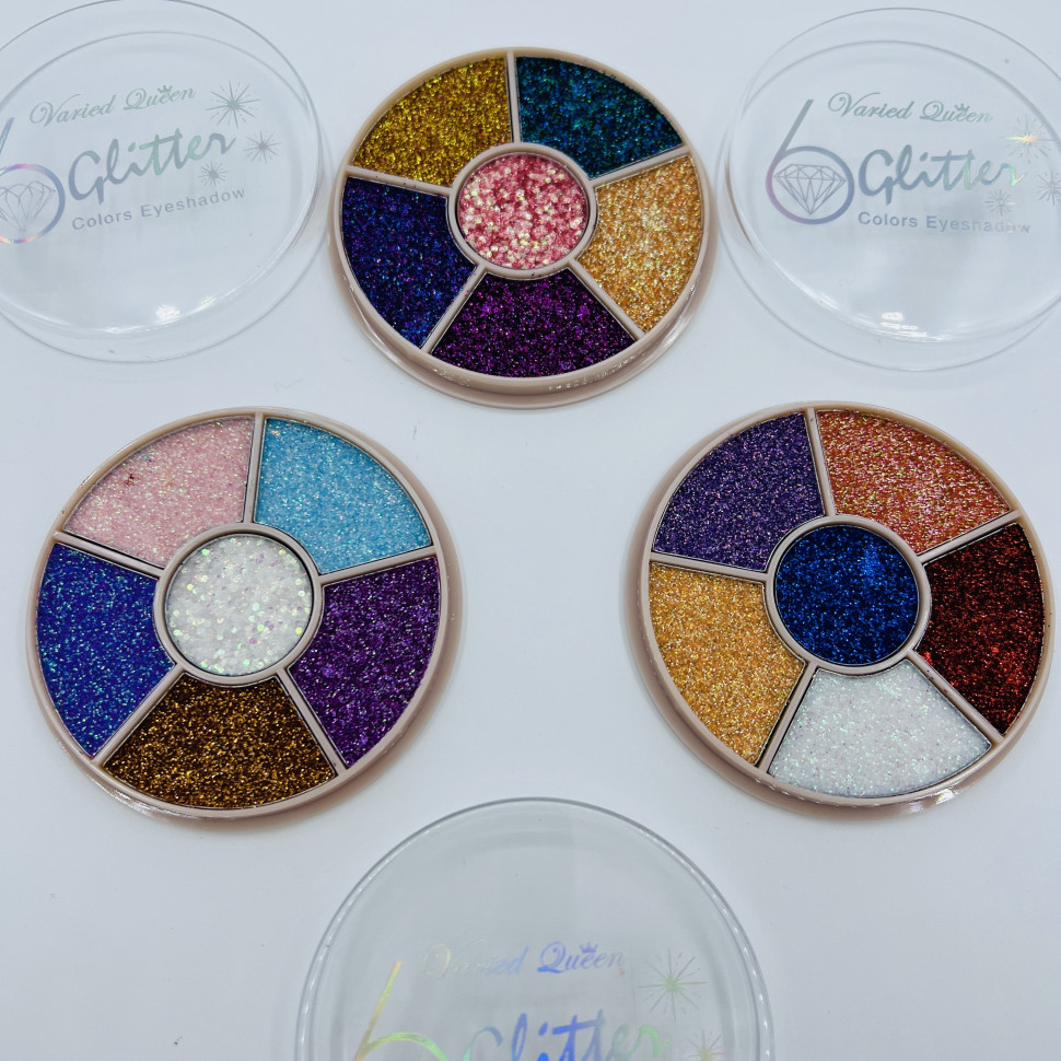 Глиттерные тени для век Varied Queen Glitter 6 Colors Eyeshadow