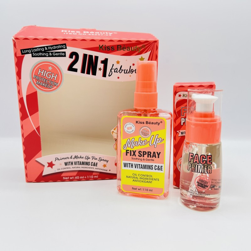 Основа для макияжа + фиксатор Kiss Beauty 2in1 Primer & Make Up Fix Spray