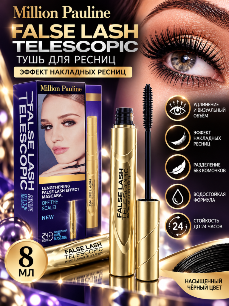 Тушь для ресниц Million Pauline False Lash Telescopic