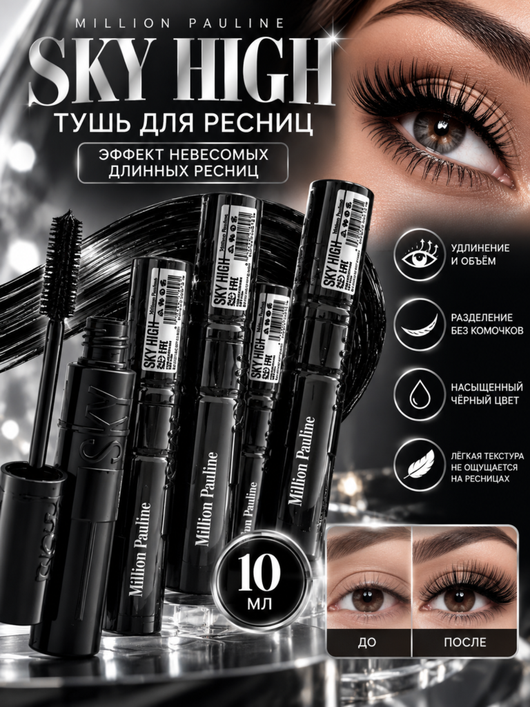 Тушь для ресниц Million Pauline Sky High 10 мл